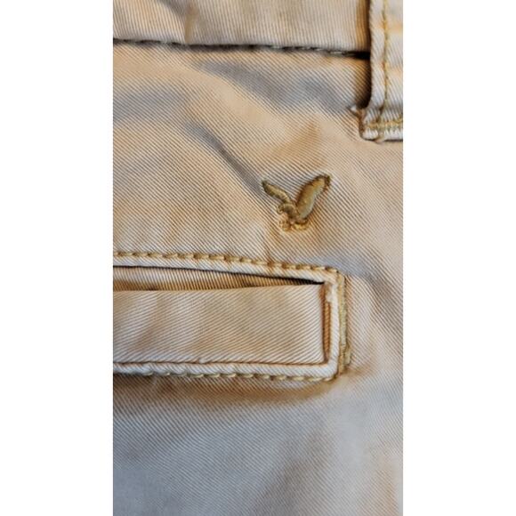 American Eagle Women Juniors Size 4 Tan Chino Shorts Stretchy - Picture 5 of 9
